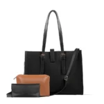 BLOSSOM 3PCS BLACK TOTE BAGSET